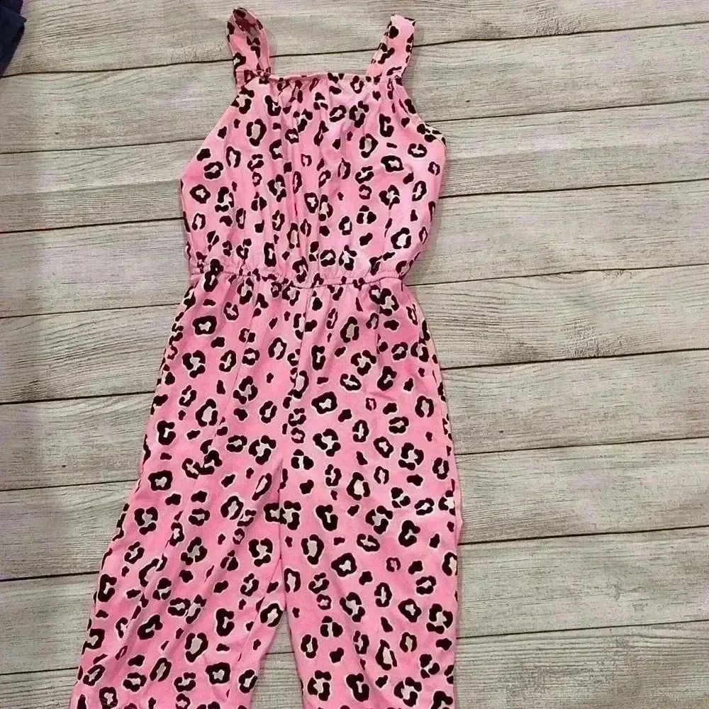 Pink Leopard Print Jumpsuit